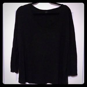 J Crew Black Scoop Neck Shirt. XL
